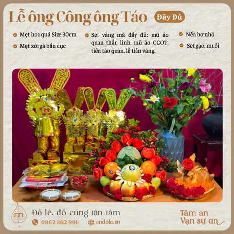 Hướng Dẫn Chuẩn Bị Đầy Đủ Lễ Vật Cúng Ông Công Ông Táo Chuẩn Nghi Thức