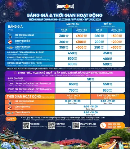 Giờ Mở Cửa Sun World Hạ Long 2026: Cập Nhật Chi Tiết & Kinh Nghiệm Vui Chơi