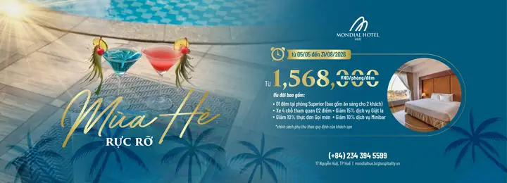 Khách Sạn Mondial Huế: Đánh Giá Chi Tiết, Tiện Nghi, Giá Phòng Và Kinh Nghiệm Đặt Phòng