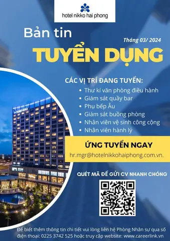 Tuyển Dụng Khách Sạn Nikko Hải Phòng: Cơ Hội Nghề Nghiệp Và Các Vị Trí Mới Nhất 25 Tuyển Dụng Khách Sạn Nikko Hải Phòng: Cơ Hội Nghề Nghiệp Và Các Vị Trí Mới Nhất