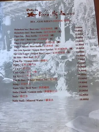 Menu Bách Hỷ An Bảo Lộc: Trải Nghiệm Ẩm Thực Sân Vườn Đa Dạng