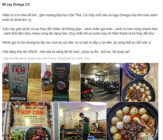 Mì Cay Omega 3/2 Cần Thơ: Địa Chỉ, Menu Và Đánh Giá Chi Tiết Mì Cay Omega 3/2 Cần Thơ: Địa Chỉ, Menu Và Đánh Giá Chi Tiết